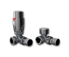 Home Standard - Valvola termostatica per termosifone ad Angolo, cromata, per scaldasalviette riscaldate e termosifoni per Riscaldamento centralizzato