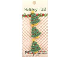 Buttons Galore - Bottone in Plastica, Forma Albero Natale, Multicolore