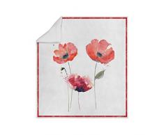 Plaid in Pile Microfibra Stampato 130x150 cm Coquelicot, di Soleil docre