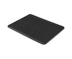 InterDesign 63787EU Lineo Scolapiatti Silicone per Ripiano Cucina, Nero, Grande
