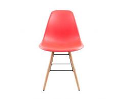 Gasoline - Sedia Modello School V2 Red X1, plastica e Legno, Misura Unica