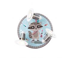 Elobra - Lampada da parete e soffitto per bambini Little Indians, in legno, 40 W, colore: Marrone