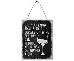 Primus - Placca da Parete in Metallo, 33 x 25 cm, per Cucina, Garage, Camera da Letto, Uomo, Grotta Vintage (Vino puÃ² ridurre Il Rischio di Dare Una Sh), Taglia Unica