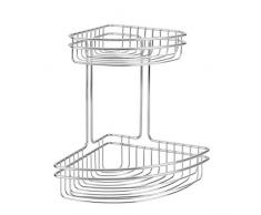 Metaltex Mensola da Bagno angolare 2 Piani, Acciaio Inox, cromata