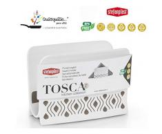 Stefanplast, 7,5x15,5 cm, Linea Tosca, Portatovagliolo da Tavolo per Alimenti, qualità Extra 100%, Made in Italy, Resina, Tortora