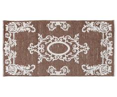 Tappeti di design by Homemania 3 Tappeto Double Face Halimod 3, Misto Cotone, Bianco/Marrone, 38.0x38.0x4.0 cm