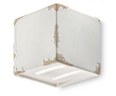 Ferroluce RetrÃ² Applique di Forma Cubica G9, 33 W, Bianco