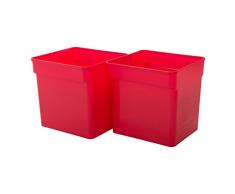 Iris Ohyama 131641Â Set di 2Â scatole portaoggetti per scaffale, plastica, Rosso e Tema Londra, 31,8Â x 31,4Â x 31,5Â cm