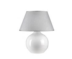 ONLI Sfera - Lampada da Tavolo, Ceramica, Bianco, Lucido, ceramica;tessuto