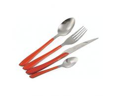 Galileo Casa 2197260 louvre Posate 24 pz Arancio, Acciaio + Plastica