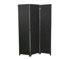 Vacchetti Giuseppe 42055500NE Paravento, 3 Ante, Carta, Nero, 40x2x170 cm