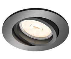 Philips Lighting Donegal Faretto da Incasso, Attacco GU10, Rotonda, Grigio