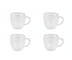 Villa DEste Home Tivoli 5901177 Set 4 tazzine Caffe, Vetro
