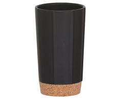 Sealskin Cork Bicchiere, Ceramica, Nero, 7,1 x 7,1 x 12,5 cm