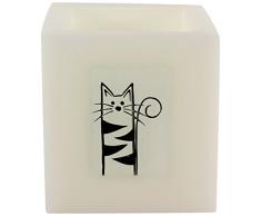 Magic Candle World Lanterns lampada lanterna con Fusing decorazioni in vetro, bianco, 11.5Â x 11.5Â x 11.5Â cm