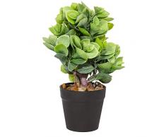 Aufora Pianta Fogliame Artificiale in Vaso Verde Polvere Altezza: 27 cm