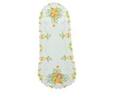 Bellanda 3555Â âÂ 40Â x 110Â Ovale Runner da Tavolo, Poliestere, Bianco, 110Â x 40Â x 0.50Â cm