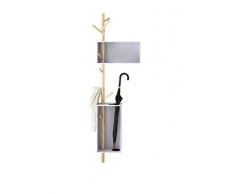 Wink Design Bucaneve-A Appendiabiti Multifunzione da Parete, Legno, Rovere, 46x15x160 cm
