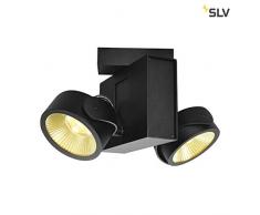 SLV TEC KALU CW - Lampada da parete e da soffitto a LED, per interni, 24Â°, 3000 K, in alluminio, 31 W, colore: Nero