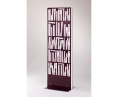 Libreria in metacrilato colore viola 58 x 12 x 183 cm, scaffale per libri da appoggio dal design moderno e particolare, libreria per casa e ufficio con struttura in metacrilato, Made in Italy