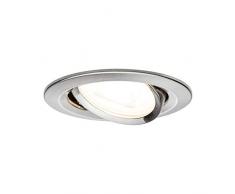 Paulmann 93652 Led Nova Faretto da Incasso Rotondo Faretto da Soffitto 3 x 5.5 W Lampada da Incasso In Ferro Faretto Orientabile da Incasso a Soffitto, In Alluminio, 5.5 W, Spazzolato