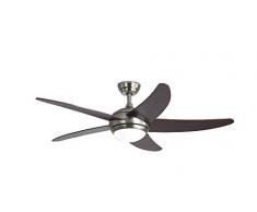 Interfan Ventilatore da soffitto wengÃ© con motore DC, luce LED e telecomando, in nichel