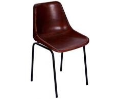 Better & Best - Sedia Imbottita Marrone, Dimensioni 48 x 40 x 60 cm, Materiale: Pelle/Metallo, Corno, Taglia Unica