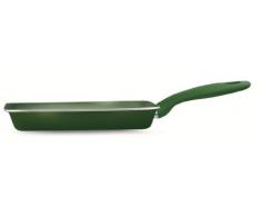 Silex Italia SIL 2522 Linea Total Green Bistecchiera Antiaderente in Alluminio, Dimensioni 24x24 cm, Manico Soft Touch, Verde