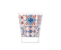 Chio Maiorca Confezione Bicchieri Acqua, Trasparente/Colori Assortiti, 6 Unità