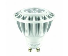 Integral LED ILGU105.2N03KACNA - Lampada a LED GU10 5 W 3000 K 250 lm, non adatta per dimmer, alluminio e policarbonato, colore: Bianco, 5,7x5 cm