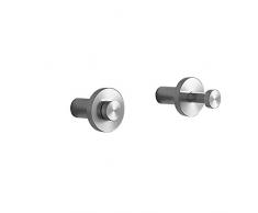 D-Tec Easy 2 - Pomello Appendiabiti da Parete, in Metallo e Acciaio Inox, 12 x 6 x 6 cm