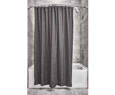 iDesign Tende per Doccia Design a Nido dApe, Tenda per Vasca da Bagno x 183,0 cm in Poliestere, Grigio Scuro