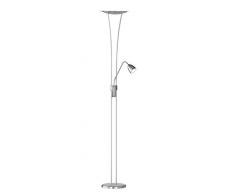 WOFI Lampada Da Terra, Metallo, integrato, 24Â W, in nichel opaco/cromato, 29.5Â x 29.5Â x 180Â cm