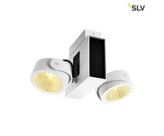 SLV TEC KALU CW - Lampada da parete e da soffitto a LED, per interni, 24Â°, 3000 K, in alluminio, 31 W, colore: Bianco/Nero