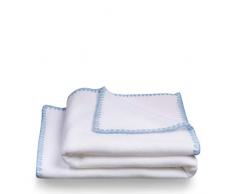 Zoeppritz since 1828 - Coperta in Pile Morbido per Bambini, con Punto allUncinetto a Conchiglia, Morbida, 80 x 100 cm, 520 Azur, 80 x 100 cm