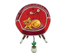 Enesco P1702 Orologio, Gatto sul Poltrona, 34 cm, Resina, Multicolore, 24x24x34.27 cm