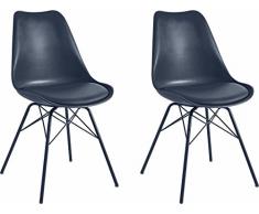 LifeStyleDesign 58888300 - Sedia Landon, in Metallo, 48 x 55 x 85 cm, Colore: Blu Scuro