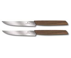 Victorinox Swiss Modern 6.9000.12WG - Set di 2 coltelli da Bistecca in Legno di Noce
