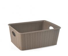 Stefanplast Elegance Cestino Rattan, Marrone, 25 x 19 x 10 cm