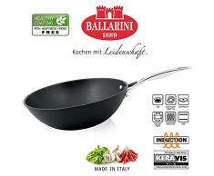 BALLARINI Wok E Verdure Padella, Alba, 30Â cm, Acciaio Inox, Grigio, 20Â cm cm
