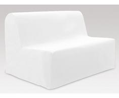 Soleil docre Fodera per Divano Letto in Cotone Panama Bianco - 140 x 200 cm