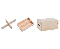 Zeller 13325 Set di Scatole con Coperchio, Legno, Beige, 30x20x14 cm, 3 unitÃ 