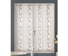 Home Collection TCENY129/150 Tendina Coppia Enya, Poliestere, Grigio, 60x150 cm, 2 Unità