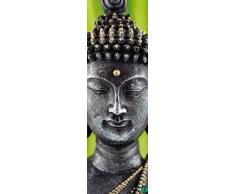 1art1 Buddhismo - Statua Buddha, Verde, 1 Parte Carta da Parati Adesiva (240 x 75cm)