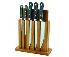 Herenthal Ceppo Coltelli 7 Pezzi con bambù, Acciaio Inox, Beige, 5 x 30 x 25 cm, 4 unitÃ