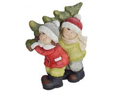 LORENZON GIFT NYM-1951 Bimbi Natale con Albero in Spalle con LUCI, POLIRESINA, Multicolor, Unica