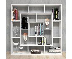 Homemania Libreria Frame, Legno, Bianco, 125x20x125 cm