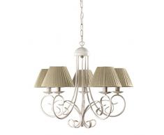 Onli Pompei Lampadario con Paralumi, Bianco