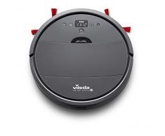Vileda VR 201 PetPro 160884, Robot Aspirapolvere per Peli Tappeti, Vano Raccogli-Sporco XL con Spazzola per Peli di Animali, Doppio Filtro, Modalità Silenziosa, Grigio Scuro