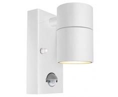 Long Life Lamp Company ZLC057 - Lampada a LED da parete per esterni, con sensore di movimento PIR, impermeabile, da giardino, in acciaio INOX, colore: bianco